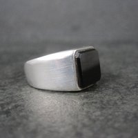 Vintage Mens Sterling Onyx Ring Size 9