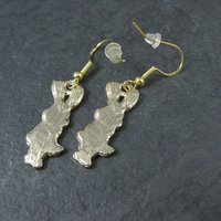 Vermeil Sterling Pink Enamel Bunny Rabbit Earrings