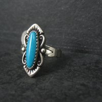 Southwestern Sterling Turquoise Ring Size 6 William Wheeler Co