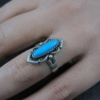 Southwestern Sterling Turquoise Ring Size 6 William Wheeler Co