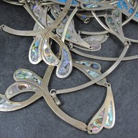 Vintage Alpaca Inlay Necklace Job Lot