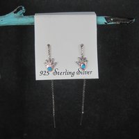 Vintage Sterling Turquoise Hand Threader Earrings