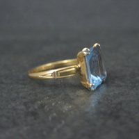 Antique Gold Filled Blue Glass Ring Sizes 5.75 & 6 Available New Old Stock