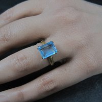 Antique Gold Filled Blue Glass Ring Sizes 5.75 & 6 Available New Old Stock