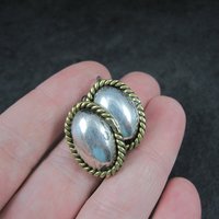 Vintage Mexican Sterling Brass Earrings