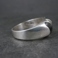 Vintage Mexican Sterling Onyx Inlay Ring Sizes 12.5 and 13.25