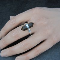 Vintage Sterling Tiger Eye Crystal Point Ring Size 8