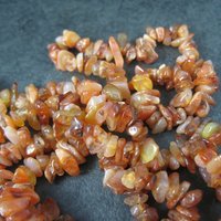 Carnelian Chip Beads 34 Inch Strand 5-10mm