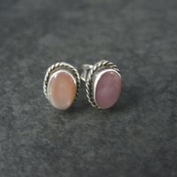 Southwestern Sterling Pink Mother of Pearl Stud Earrings