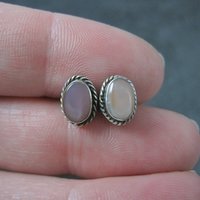 Southwestern Sterling Pink Mother of Pearl Stud Earrings