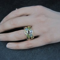 Vintage Vermeil Sterling Gemstone Ring Size 8