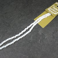 White Faceted Glass Beads 3mm 10" Strand