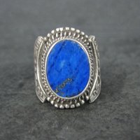 Vintage Sterling Lapis Lazuli Dragon Ring Size 10