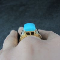 Ross Simons Vermeil Sterling Turquoise Ring Size 8