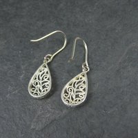 Small Vintage Sterling Filigree Earrings