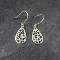 Small Vintage Sterling Filigree Earrings