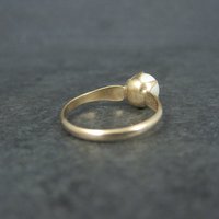 Vintage Gold Filled Pearl Solitaire Ring Old New Stock