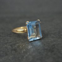 Antique Gold Filled Blue Glass Ring Sizes 5.75 & 6 Available New Old Stock