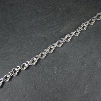 Vintage Sterling Diamond Illusion Heart Bracelet 6.25"