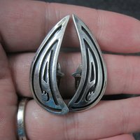 Southwestern Sterling Clip On Climber Earrings