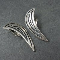 Southwestern Sterling Clip On Climber Earrings