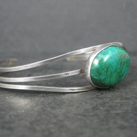 Vintage Sterling Chrysocolla Cuff Bracelet 6.5 Inches