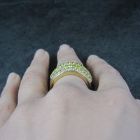 Vermeil Sterling Yellow White Cz Ring Size 8