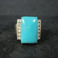 Ross Simons Vermeil Sterling Turquoise Ring Size 8