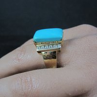 Ross Simons Vermeil Sterling Turquoise Ring Size 8