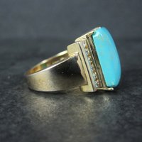 Ross Simons Vermeil Sterling Turquoise Ring Size 8