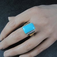 Ross Simons Vermeil Sterling Turquoise Ring Size 8