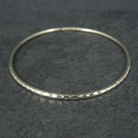 Dainty 2mm Gold Vermeil Bangle Bracelet 8 Inches