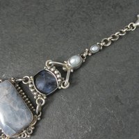 Vintage Sterling Quartz Sodalite Pearl Bracelet Sajen