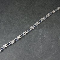 Sterling Faux Sapphire Bracelet 7 Inches