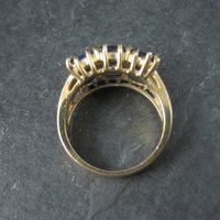 Vintage Vermeil Sterling Sapphire Diamond Ring Size 8