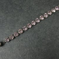 Vintage Sterling Purple Glass Bracelet 7 Inches