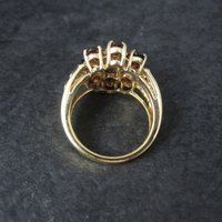 Vermeil Sterling Garnet Cluster Ring Size 8