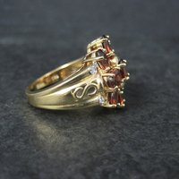 Vermeil Sterling Garnet Cluster Ring Size 8