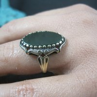 Vintage 10K Nephrite Jade Ring Size 6.5