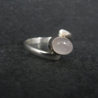 Vintage Sterling Rose Quartz Ring Size 9