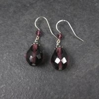 Vintage Sterling Purple Crystal Earrings