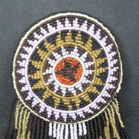 Huge Southwestern 13" Beaded Rosette Hair Clip Barrette Regalia