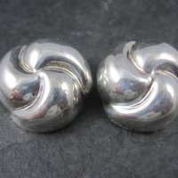 Vintage Contemporary Sterling Clip On Earrings