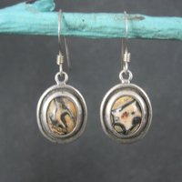 Vintage Sterling Jasper Earrings