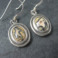 Vintage Sterling Jasper Earrings