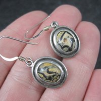 Vintage Sterling Jasper Earrings