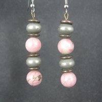 Southwestern Sterling Rhodochrosite Earrings