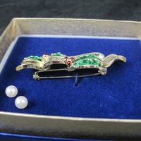 Gerrys Happy Holidays Christmas Brooch New Old Stock