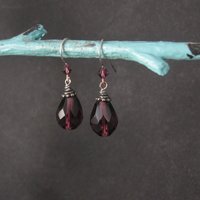 Vintage Sterling Purple Crystal Earrings