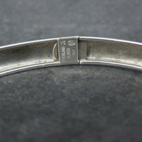 Vintage Italian Sterling Etched Bangle Bracelet 7 Inches